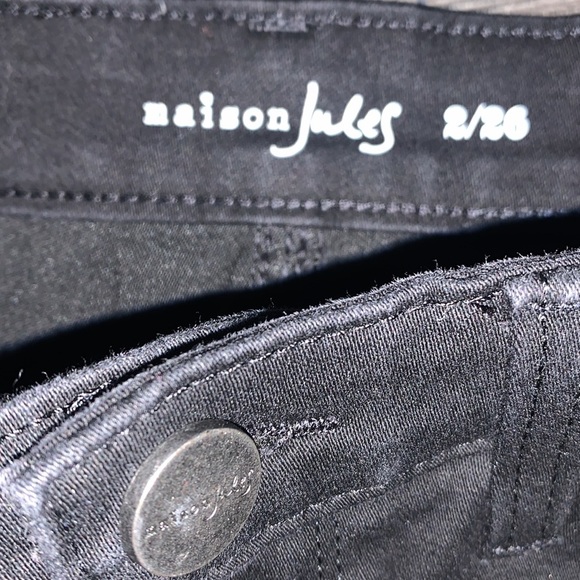 Maison Jules Velvet Side Tuxedo Stripe Jean Size 2 / Size 26 - Picture 8 of 9